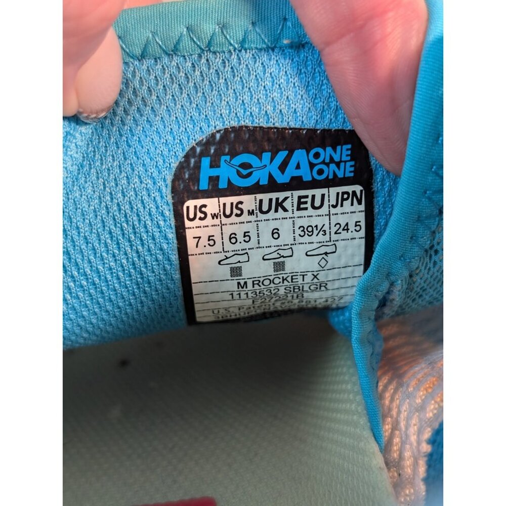 Hoka One One Rocket X womens Sz 7.5 Athletic Running Shoes Sneakers 1113532 SBLG - Picture 10 of 10
